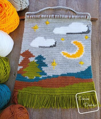 Moonlight Trees Wall Hanging