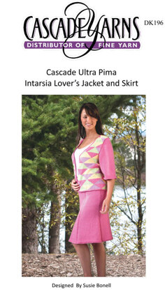 Intarsia Lover's Jacket and Skirt in Cascade Ultra Pima - DK196