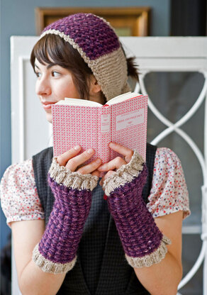 Huxley Headband & Gloves in Berroco Blackstone Tweed