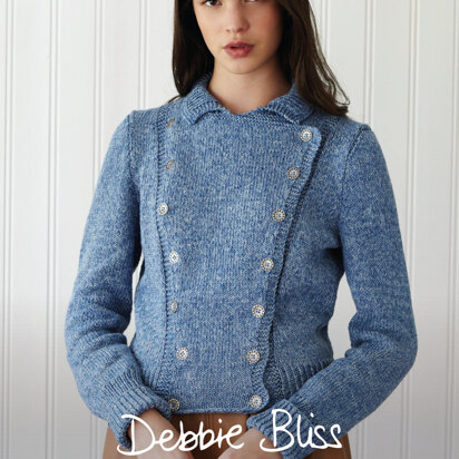 "Aurora Jacket" - Jacket Knitting Pattern For Women in Debbie Bliss Cotton Denim DK - DBS045