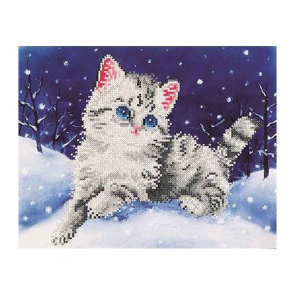 Diamond Dotz Kitten in the Snow Diamond Painting Kit