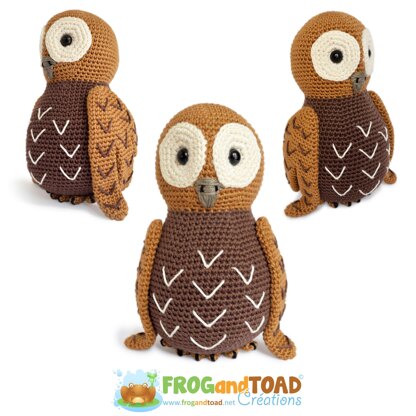 TAWNY Owl / chouette hibou - Amigurumi Crochet Bird - FROGandTOAD Créations