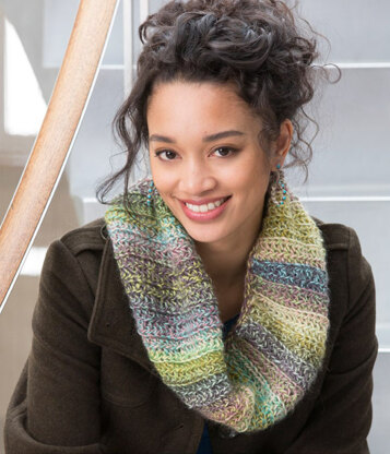 Anytime Cowl in Red Heart Boutique Treasure - LW4780 - Downloadable PDF