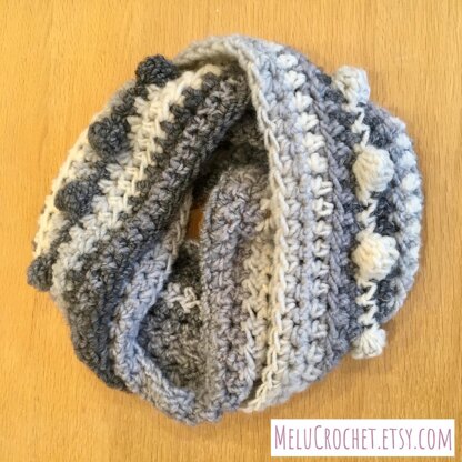 Modern bobble infinity scarf