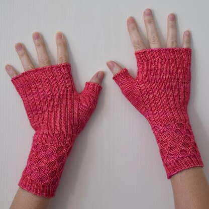 Embossed Fingerless Mitts