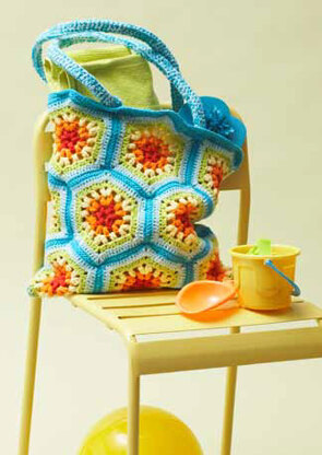 Rainbow Hexagon Beach Bag in Lily Sugar 'n Cream Solids
