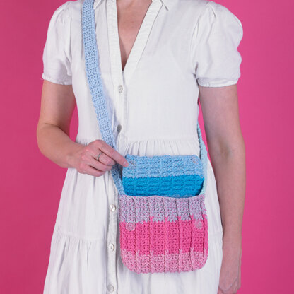About Town Crossbody Bag - Free Crochet Pattern for Women in Paintbox Yarns Recycled Crafty Pots by Paintbox Yarns