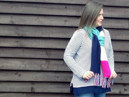 Tunisian Colour Block Scarf