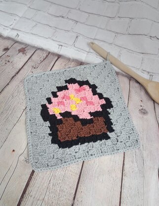 Beginner C2C Potholder Pattern "Cupcake"