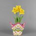 Crochet daffodils in a pot spring decor pattern