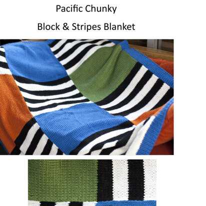 Blocks & Stripes Blanket in Cascade Pacific Chunky - C232