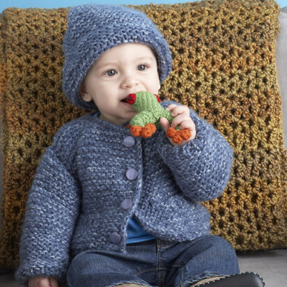 Snuggle Baby Cardigan And Hat in Lion Brand Jiffy - 80873AD