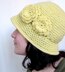 Cloche Hat with Two Flowers 