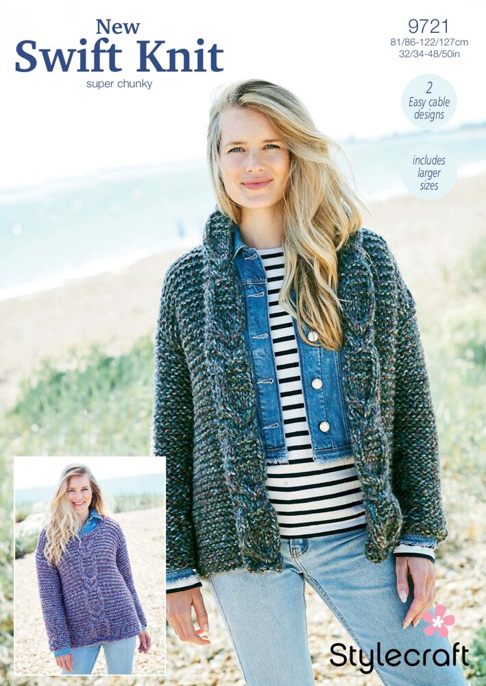 Jacket and Sweater in Stylecraft New Swift Knit Super Chunky 9721 Downloadable PDF