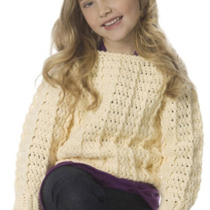 Child's Retro Ribbed Pullover in Caron One Pound - Downloadable PDF