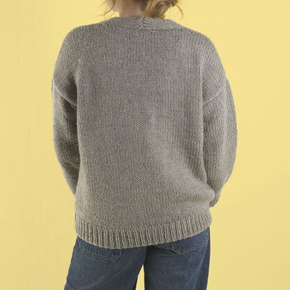 Easy Sunday Cardigan - Free Knitting Pattern for Women in Paintbox Yarns Wool Blend Chunky