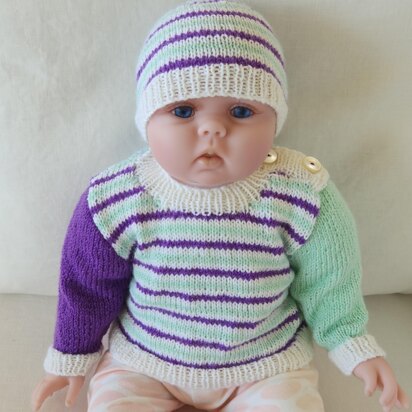 Justice - 4ply baby sweater and beanie