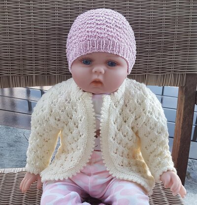 Jennifer - babies 4ply lace cardigan