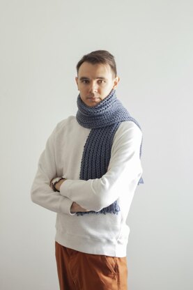 Long ribbed scarf for Men + Video