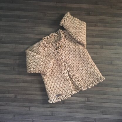 Renee Loveknot Cardigan Hat and Booties Prem - 10 Years