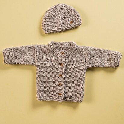 Babies Cardigan and Hat in Bergere de France Merinos 2,5 - 60376-08 - Downloadable PDF