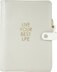 Webster's Pages Color Crush A5 Faux Leather 6-Ring Planner Binder 7.5"X10" - Live Your Best Life - Grey