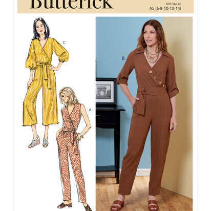 McCall's Sewing Pattern M8245 - Misses' Romper, Jumpsuit, Robe and Sash, Size: A (XS-S-M-L-XL-XXL)