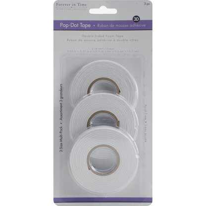 Multicraft Imports MultiCraft 3D Pop Dot Dual-Adhesive Foam Mount Tape - .25",.375" & .5" 2yd Each