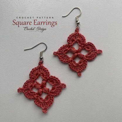 Mini Square Earrings | pdf Crochet Pattern