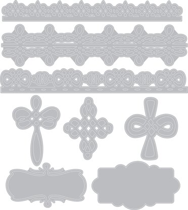 Sizzix Thinlits Dies By Luisa Elena Guillen-K 8/Pkg - Cruzes Y Bordes
