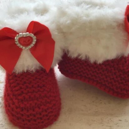 Baby Santa Girl Booties