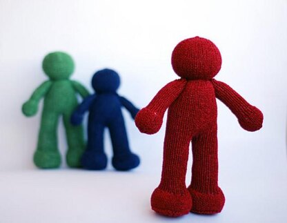 Colored human being dolls /red, green, blue/