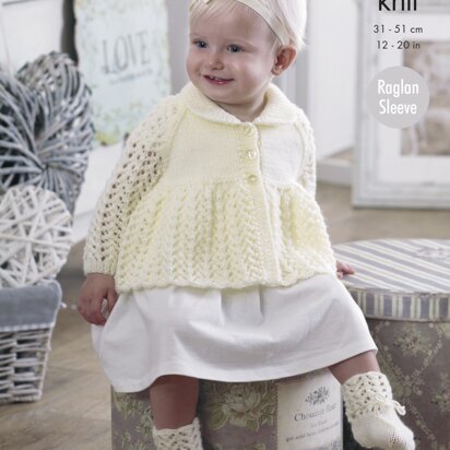 Jacket, Bonnet, Mittens, Bootees & Blanket in King Cole DK - 4946 - Downloadable PDF