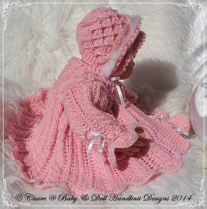 ‘Pearly Princess’ knitting pattern for 16-22” doll/newborn/0-3m baby