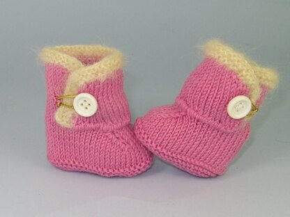 FREE Baby Fur Trim One Button Booties Bootees