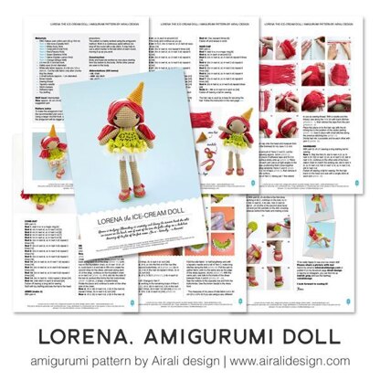 Lorena the ice-cream amigurumi doll