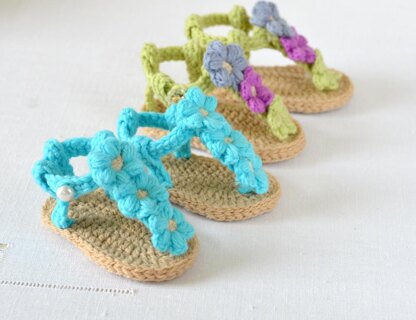 Puff Flower Baby Sandals