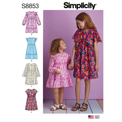 Simplicity S8853 Child's amd Girls Dress - Sewing Pattern