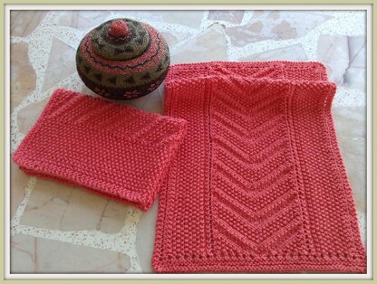 Eyelet Seed Chevron Reversible Knit Towel