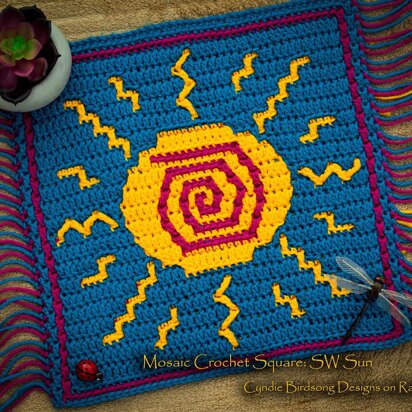 Overlay Mosaic Crochet Square - SW Sun