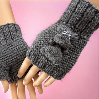 Hippo Fingerless Gloves