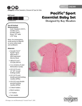 Pacific Sport Essential Baby Set in Cascade Yarns - DK580 - Downloadable PDF