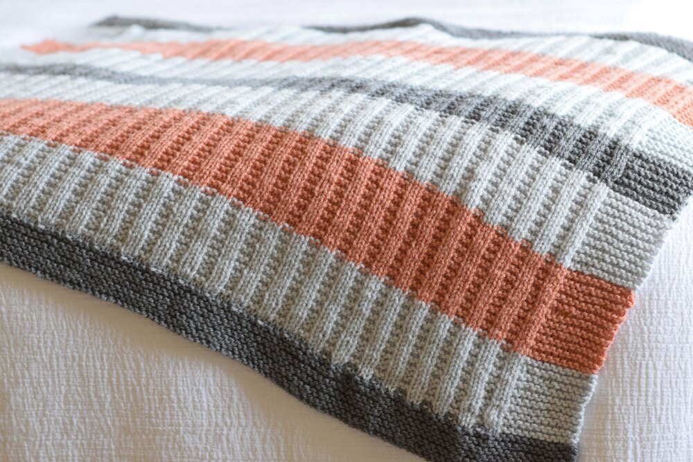 Mae Ribbed Blanket Knitting pattern by Jessica Mama In A Stitch