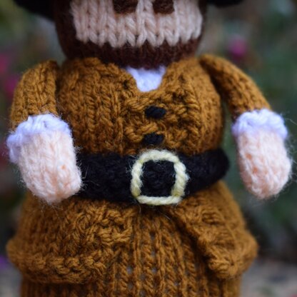 Bonfire Night Guy Fawkes Doll Knitting Pattern - Toy Knitting Pattern