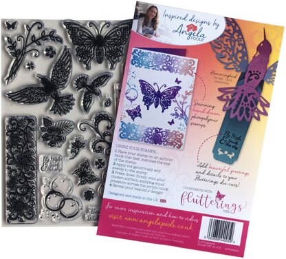 Angela Poole Designs Angela Poole A5 Photopolymer Stamp Set - Flutterings