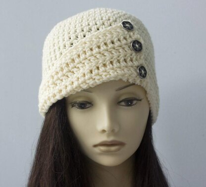 Buttoned Flapper Cloche