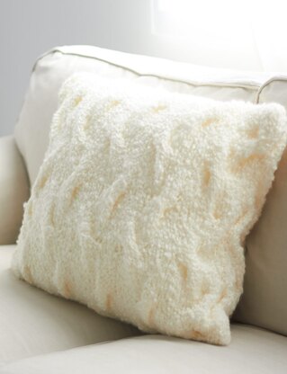 Shadow Cables Pillow in Bernat Soft Boucle