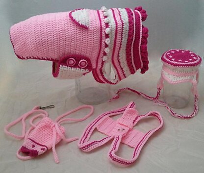 Precious in Pink Dog Harness Crochet pattern by Lori Anne Ketola