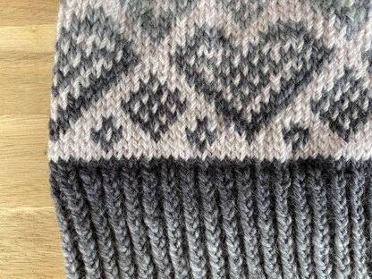 Fair Isle Heart Beanie