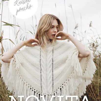 Women's Knitted Poncho in Novita Natura - 13 - Downloadable PDF